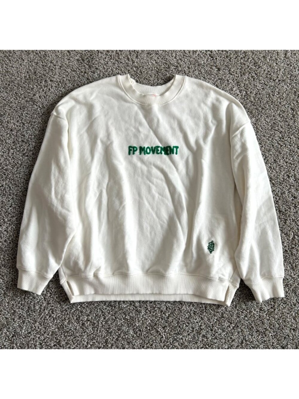 FP Movement Women's Sz Small White Crewneck All Star Embroidered Logo Sweatshirt - Picture 2 of 16
